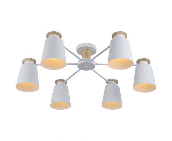 Потолочная люстра RITTER VOLANTE 6хE27 780x780x260мм металл дерево белый дерево 52443 4 – изображение 4