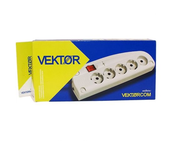 Сетевой фильтр Vektor COM светло-серый 1. 8-2м 7748 – изображение 4