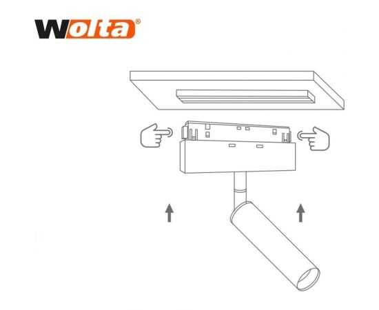 Трековый светодиодный магнитный светильник Wolta, 12Вт, 3000К, 48В, IP40, черный WMLY-12W/02B – изображение 6