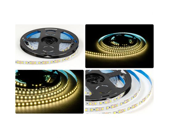 Светодиодная лента OGM 12В, 9,6Вт/м, smd2835, 120д/м, ip20, 7лм/чип, подложка 8мм, 5м, 4000к. / LSE-257 – изображение 7