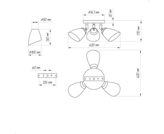 Светильник ЭЛЕТЕХ Сатурн 1317 хром (Плафон П0475) НПБ 01-3x60-176 Е27 ИУ 1005404614 – изображение 10