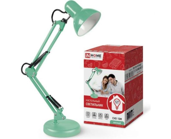Настольный светильник IN HOME СНО 15М на основании 60Вт E27 230В МЯТНЫЙ 4690612035864 