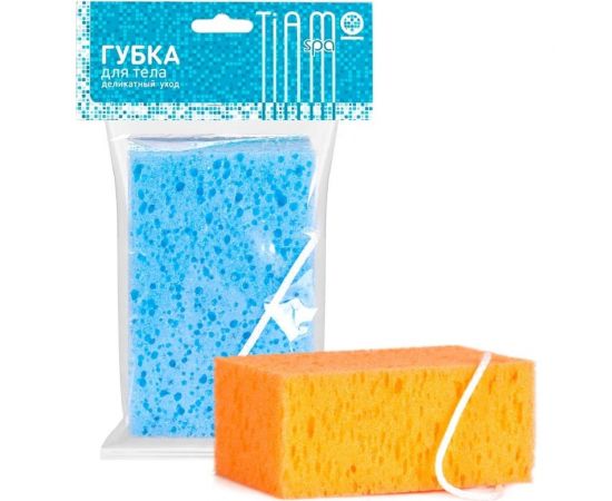 Губка для тела TIAMO SPA ОРИГИНАЛ с петлей, коралловый поролон 7750 