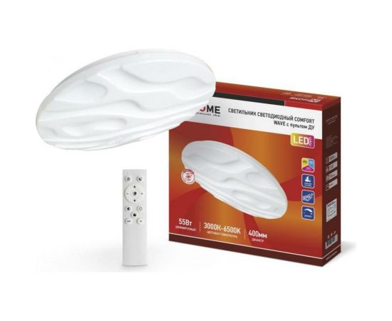 Светодиодный светильник IN HOME COMFORT WAVE 55Вт 230В 3000-6500K 4400Лм 400x70мм пульт ДУ 4690612034911 