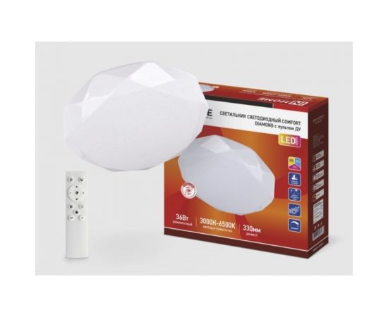 Светодиодный светильник IN HOME COMFORT DIAMOND 36Вт 230В 3000-6500K 2900Лм 330x80мм пульт ДУ 4690612035031 