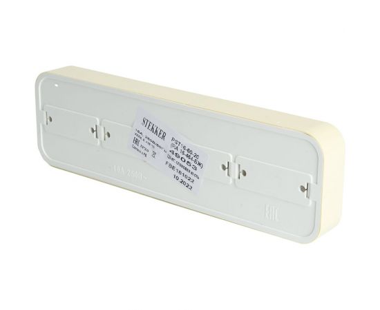 4-местная розетка STEKKER без заземляющего контакта, 250В, 16А, IP20, PST16-60-20 (RA 16-464-БЖ), слоновая кость 49053 – изображение 2