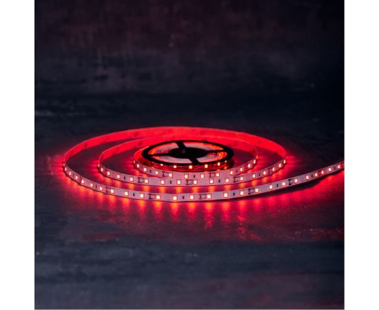 Светодиодная лента Lamper LED 5м, 12В, 8 мм, IP23, SMD 2835, 60 LED/m, свет красный 141-331 – изображение 2