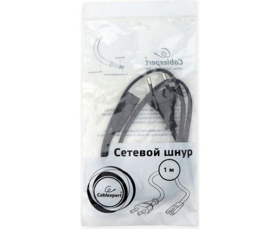 Кабель питания Cablexpert аудио/видео, 1м, CEE 7/16 - C7, 2-pin, 2х0,5, черный, пакет PC-184/2-1М – изображение 2