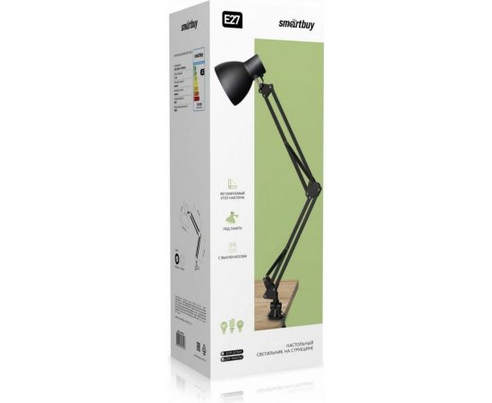 Настольный светильник Smartbuy под лампу E27 на струбцине, черный SBL-DLc-E27-b – изображение 2