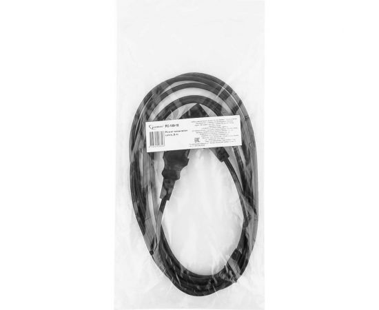 Кабель питания Cablexpert системный блок-монитор 3.0м, C13-C14, 6А, черный, с PC-189-10 – изображение 3