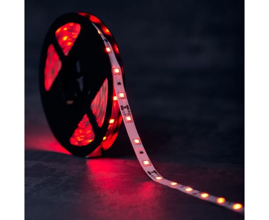 Светодиодная лента Lamper LED 5м, 12В, 8 мм, IP23, SMD 2835, 60 LED/m, свет красный 141-331 – изображение 3