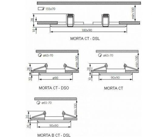 Светильник точечный стеклянный двойной KANLUX MORTA CT-DSL250-B/ 19360 – изображение 3