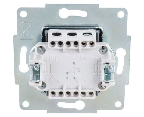 Проходной выключатель с подсветкой LEZARD KARINA жемчужно-белый перламутр 707-3088-114 – изображение 4