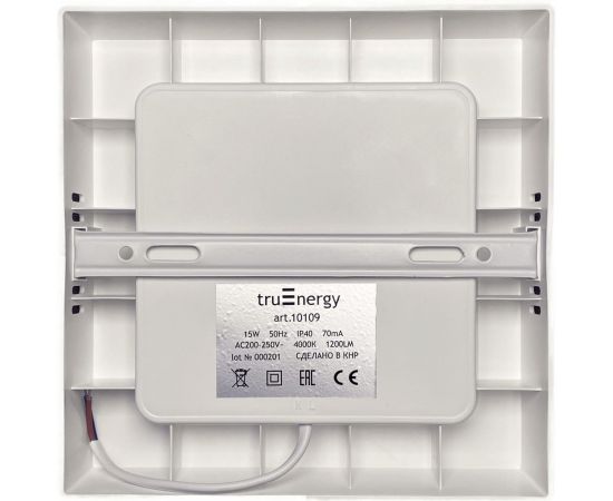Светодиодный накладной светильник truEnergy квадрат 9w 4000k 675lm 152x152мм белый пластик 10108 – изображение 4