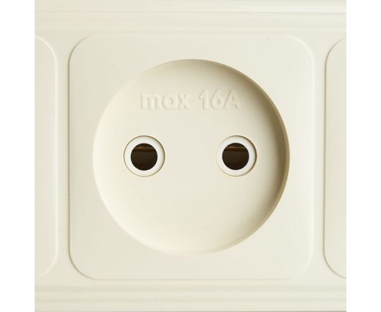 4-местная розетка STEKKER без заземляющего контакта, 250В, 16А, IP20, PST16-60-20 (RA 16-464-БЖ), слоновая кость 49053 – изображение 4
