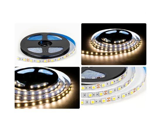 Светодиодная лента OGM 12В, 14,4Вт/м, smd5050, 60д/м, ip20, 12лм/чип, подложка 10мм, 5м, 4000к. / LSE-269 – изображение 6