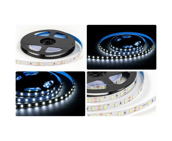 Светодиодная лента OGM 12В, 9,6Вт/м, smd5630, 60д/м, ip20, 27лм/чип, подложка 10мм, 5м, 6500к. / LSE-290 – изображение 7