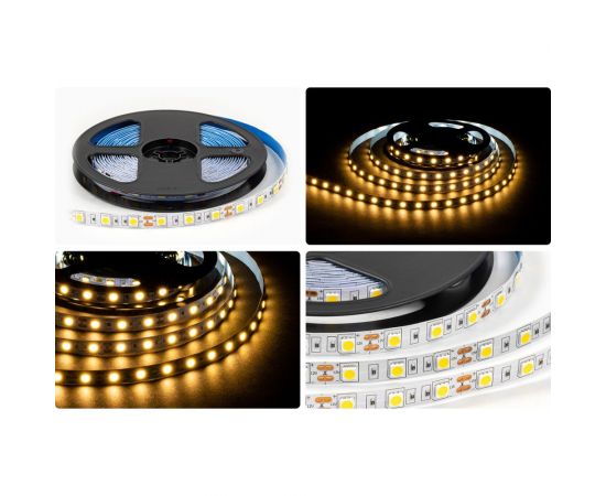 Светодиодная лента OGM 12В, 14,4Вт/м, smd5050, 60д/м, ip20, 12Лм/чип, подложка 10мм, 5м, 3000К. / LSE-268 – изображение 7