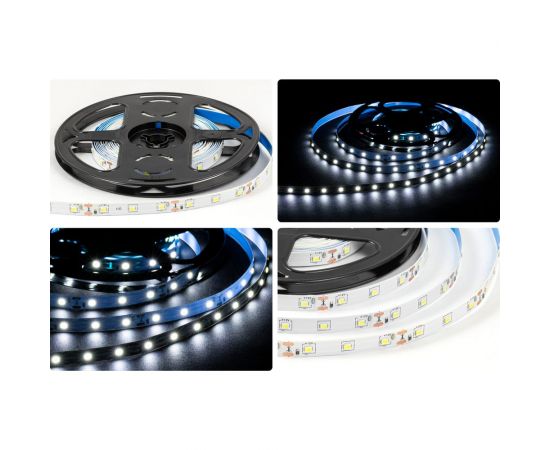 Светодиодная лента OGM 12В, 4,8Вт/м, smd2835, 60д/м, ip20, 7лм/чип, подложка 8мм, 5м, 6500к. / LSE-248 – изображение 7