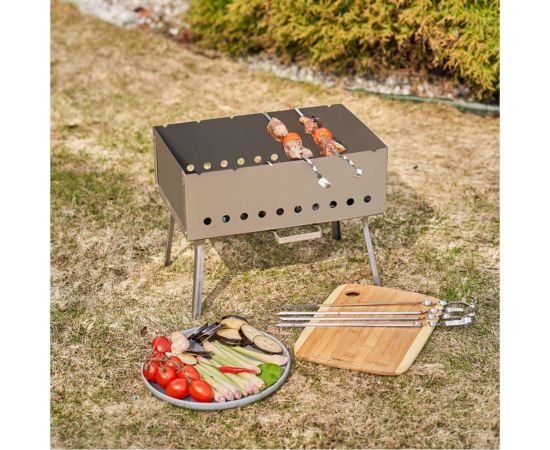 Складной мангал СОКОЛ 40х25х14.5 см, 1.5 мм, с 6 шампурами, в чехле 62-0063 – изображение 9