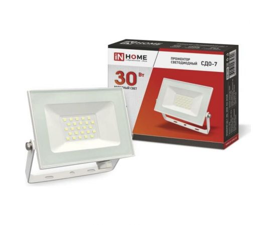Светодиодный прожектор IN HOME СДО-7 30Вт 230В 6500К IP65 белый 4690612034690 