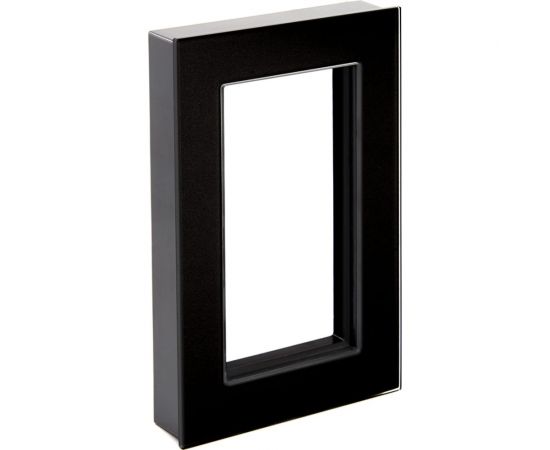 Горизонтальная 2-местная рамка STEKKER без перемычки, серия Катрин, стеклянная, GFR00-7012-05, черный 39571 