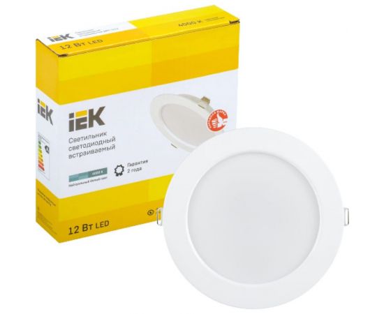 Светильник IEK ДВО 1613, LED, белый, круг, 12Вт, 4000К, IP20 LDVO0-1613-12-4000-K01 