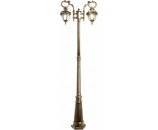 Садово-парковый светильник FERON PL4048 столб шестигранный 2х60W 230V E27, черное золото 11428 