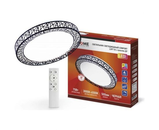 Светодиодный светильник IN HOME COMFORT Loft-B 75Вт 230В 3000-6500K 6000Лм 500x100мм пульт ДУ 4690612035116 