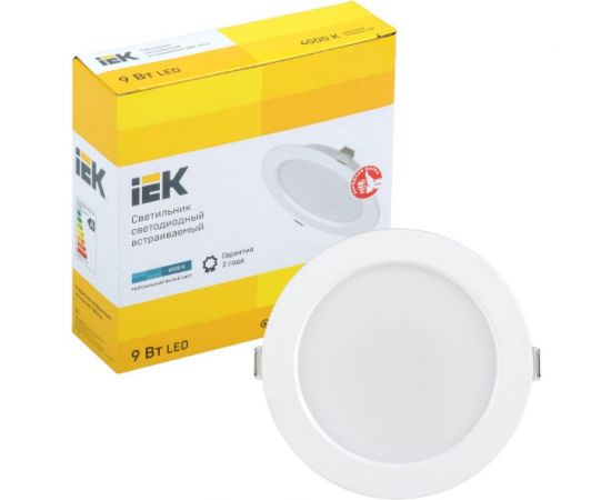 Светильник IEK ДВО 1612, LED, белый, круг, 9Вт, 4000К, IP20 LDVO0-1612-09-4000-K01 