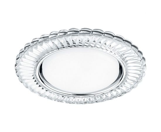 Встраиваемый светильник для натяжных потолков с белой LED подсветкой Feron CD4044 GX53, прозрачный, хром, 41306 