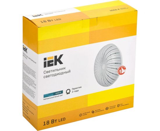 Светильник IEK LED ДПБ 2006 18Вт, IP20, 4000К, круг, белый LDPB0-2006-18-4000-K01 – изображение 2