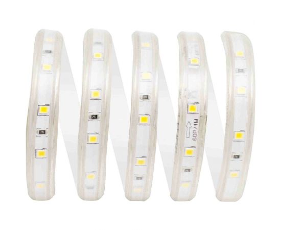 Комплект светодиодной ленты OGM 220В, 4,8Вт/м, smd3528, 60д/м, IP44, 300Лм/м, подложка 10мм, 5м, т/б SL-05 – изображение 2