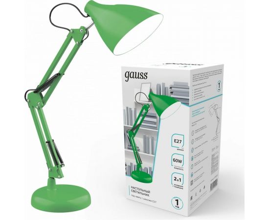 Настольный светильник Gauss модель GTL003 60W 220-240V E27 зеленый струбцина и основание 1/12 GT0033 – изображение 2