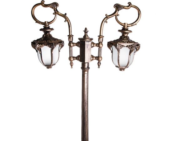 Садово-парковый светильник FERON PL4048 столб шестигранный 2х60W 230V E27, черное золото 11428 – изображение 2