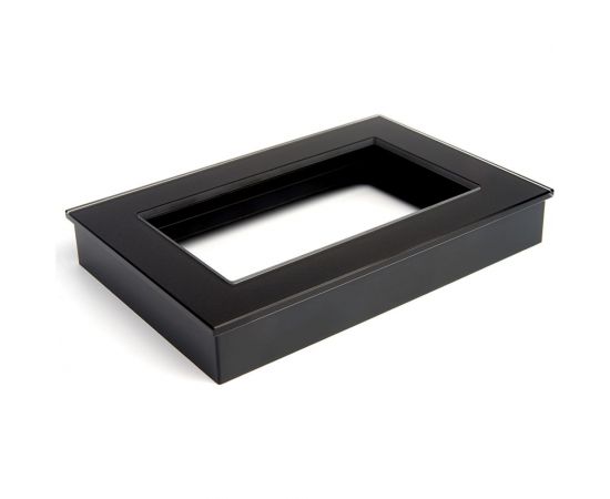 Горизонтальная 2-местная рамка STEKKER без перемычки, серия Катрин, стеклянная, GFR00-7012-05, черный 39571 – изображение 2