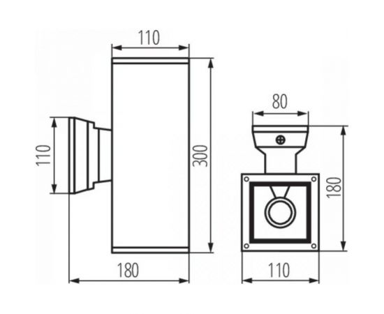 Двухсторонний уличный фасадный светильник KANLUX LART EL-260-GR/ 29833 – изображение 2