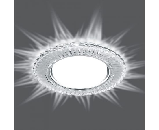 Встраиваемый светильник для натяжных потолков с белой LED подсветкой Feron CD4044 GX53, прозрачный, хром, 41306 – изображение 2