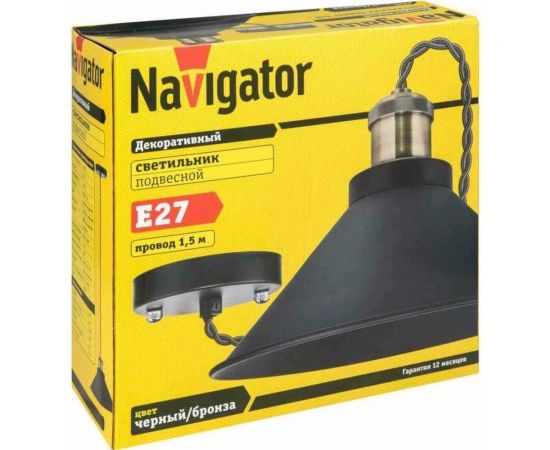Светильник Navigator NIL-WF01-008-E27, 60Вт, 1.5м, металл, черный/бронза 61535 – изображение 3