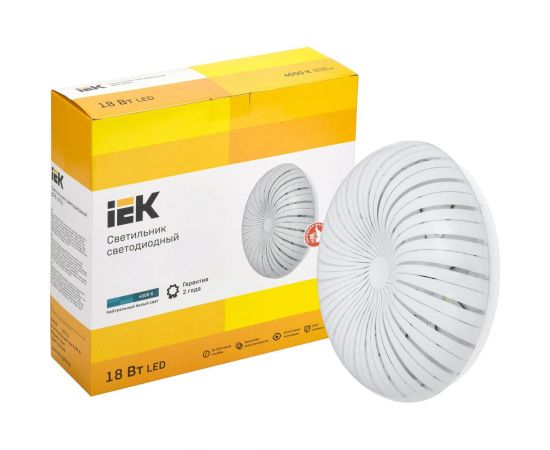Светильник IEK LED ДПБ 2006 18Вт, IP20, 4000К, круг, белый LDPB0-2006-18-4000-K01 – изображение 3