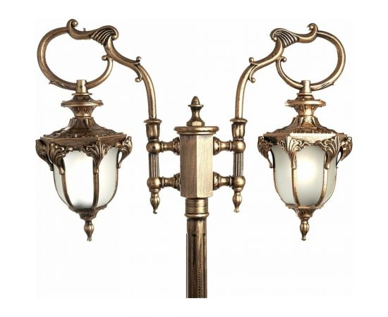 Садово-парковый светильник FERON PL4048 столб шестигранный 2х60W 230V E27, черное золото 11428 – изображение 3