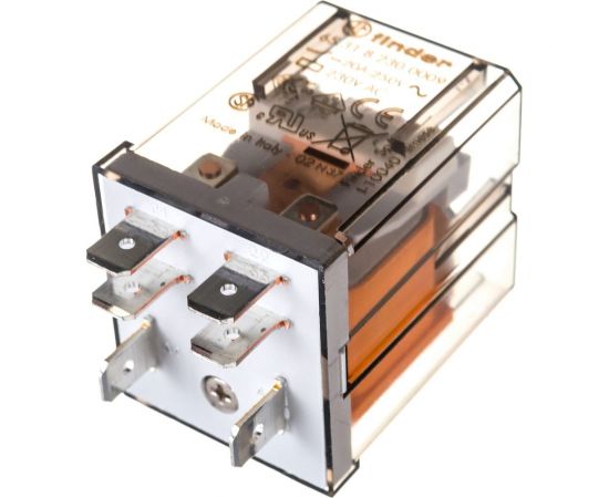Силовое реле Finder 1НО + 1НЗ 20А, 230В AC, подключение через Faston, 653182300009 – изображение 3