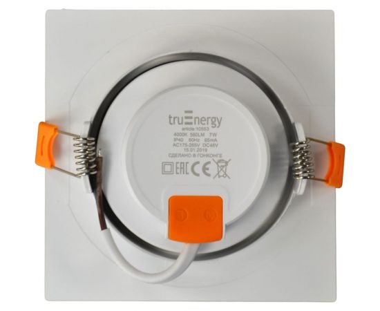 Поворотный светодиодный светильник направленного света truEnergy квадрат 3W 4000K 240Lm 75x75мм белый пластик 10551 – изображение 3