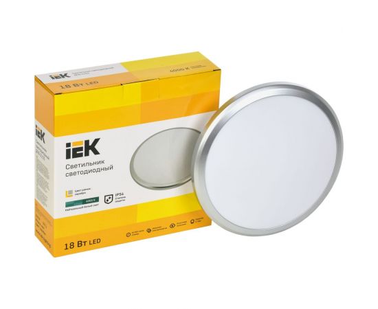 Светильник IEK LED ДПБ 3103 18Вт, IP54, 4000K, круг, серебро LDPB0-3103-18-4000-K01 – изображение 3