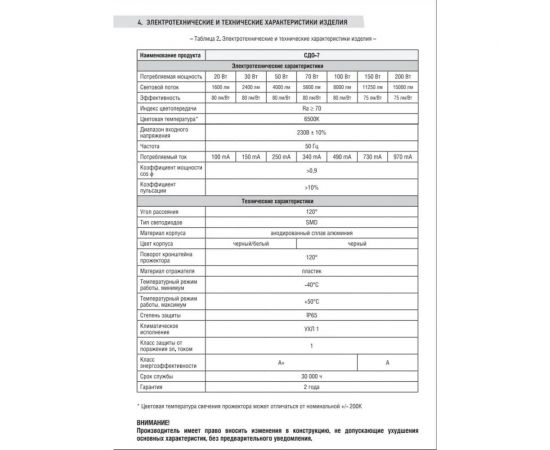 Светодиодный прожектор IN HOME СДО-7 30Вт 230В 6500К IP65 белый 4690612034690 – изображение 3