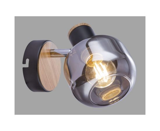 Спот Rivoli Dorkas W1 черный/светлое дерево, 1хE14, 40W, 8/320 Б0047096 – изображение 4