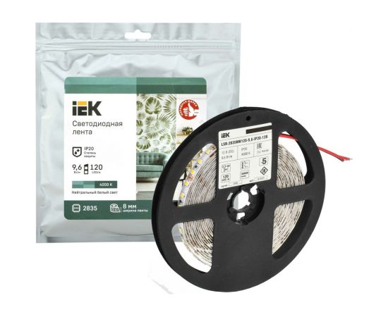 Лента IEK LED 5м LSR-2835NW120-9,6-IP20-12В LSR1-0-120-20-3-05 – изображение 4