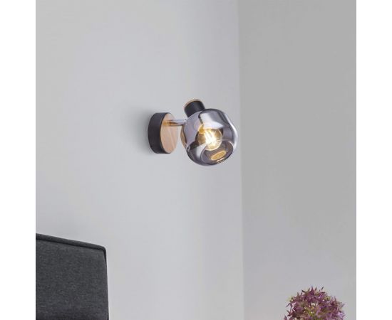 Спот Rivoli Dorkas W1 черный/светлое дерево, 1хE14, 40W, 8/320 Б0047096 – изображение 5