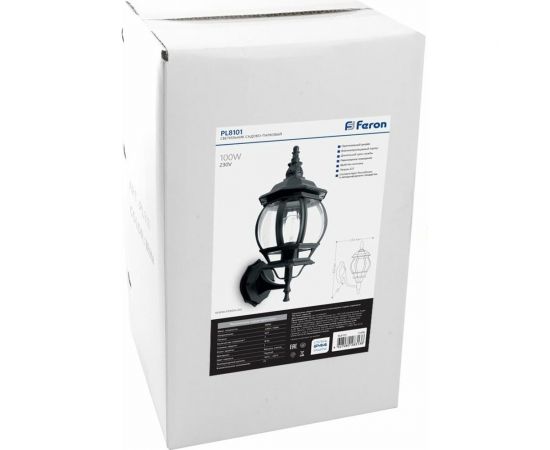 Светильник FERON НБУ-100w вверх, Е27, IP44, черный 11096 – изображение 5