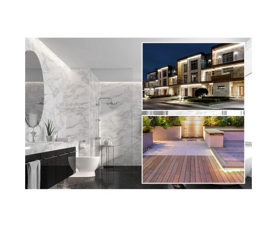 Светодиодная лента OGM 12В, 9,6Вт/м, smd2835, 120д/м, ip65, 7лм/чип, подложка 8мм, 5м, 4000к. / LSE-260 – изображение 6